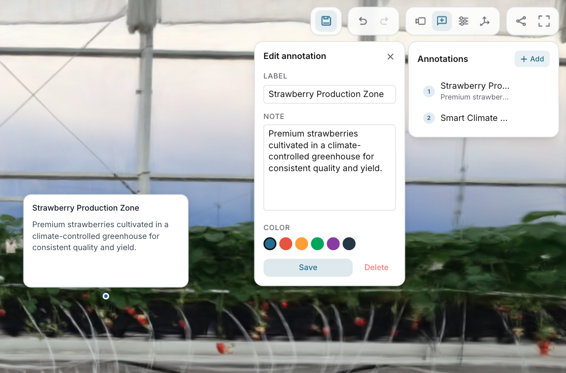 Splatto annotations interface